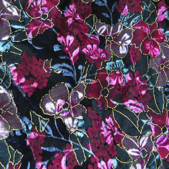 Paris Sport Club Woman’s Vintage Floral Burgundy Velvet Sheath Dress size 7B - Picture 10 of 12